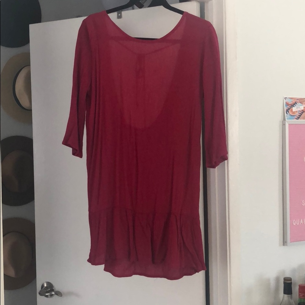 Mini dress with open back.